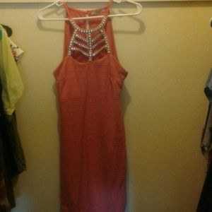 Salmon papaya dress